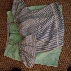 Sz 12  Bundle Tommy Hilfiger shorts and chambray blue striped cold top. Sz large